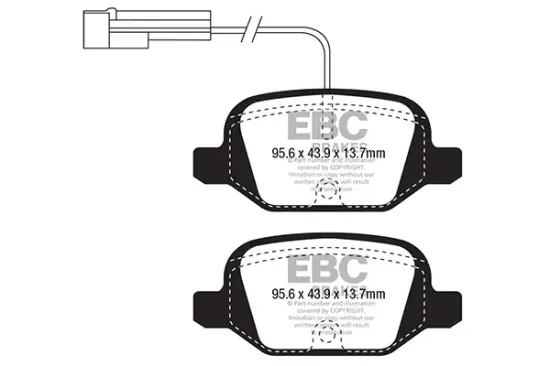 Bremsbelagsatz, Scheibenbremse Hinterachse EBC Brakes DP41338/2R Bild Bremsbelagsatz, Scheibenbremse Hinterachse EBC Brakes DP41338/2R