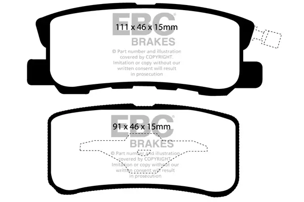 Bremsbelagsatz, Scheibenbremse Hinterachse EBC Brakes DP1407