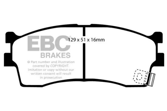 Bremsbelagsatz, Scheibenbremse Vorderachse EBC Brakes DP1475 Bild Bremsbelagsatz, Scheibenbremse Vorderachse EBC Brakes DP1475