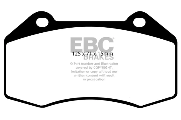 Bremsbelagsatz, Scheibenbremse Vorderachse EBC Brakes DP51539NDX