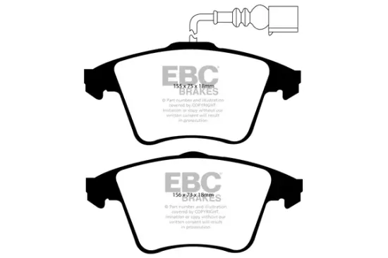 Bremsbelagsatz, Scheibenbremse Vorderachse EBC Brakes DP1556 Bild Bremsbelagsatz, Scheibenbremse Vorderachse EBC Brakes DP1556