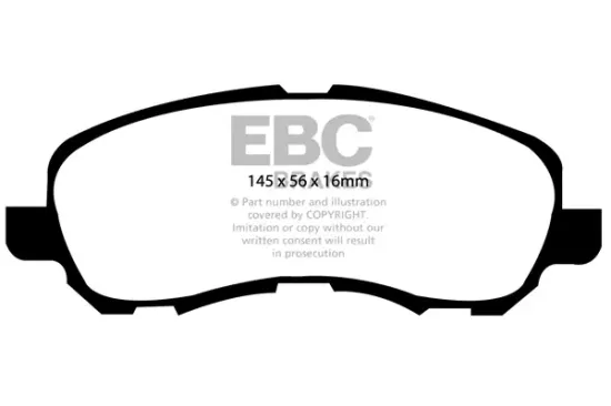 Bremsbelagsatz, Scheibenbremse Vorderachse EBC Brakes DP1614 Bild Bremsbelagsatz, Scheibenbremse Vorderachse EBC Brakes DP1614