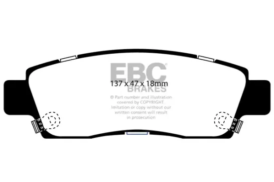 Bremsbelagsatz, Scheibenbremse Hinterachse EBC Brakes DP61672 Bild Bremsbelagsatz, Scheibenbremse Hinterachse EBC Brakes DP61672