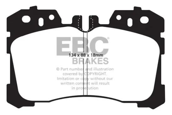 Bremsbelagsatz, Scheibenbremse Vorderachse EBC Brakes DP21811 Bild Bremsbelagsatz, Scheibenbremse Vorderachse EBC Brakes DP21811
