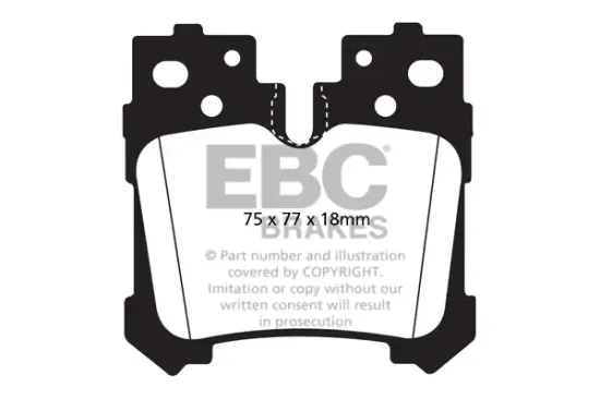 Bremsbelagsatz, Scheibenbremse Hinterachse EBC Brakes DP41812R Bild Bremsbelagsatz, Scheibenbremse Hinterachse EBC Brakes DP41812R