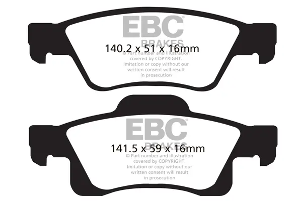 Bremsbelagsatz, Scheibenbremse Hinterachse EBC Brakes DP41872R