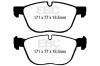 Bremsbelagsatz, Scheibenbremse Vorderachse EBC Brakes DP41938R Bild Bremsbelagsatz, Scheibenbremse Vorderachse EBC Brakes DP41938R