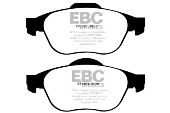 Bremsbelagsatz, Scheibenbremse Vorderachse EBC Brakes DP1958 Bild Bremsbelagsatz, Scheibenbremse Vorderachse EBC Brakes DP1958