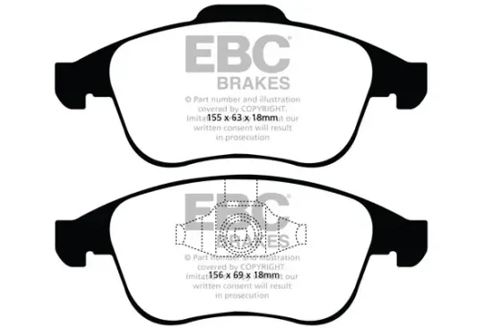 Bremsbelagsatz, Scheibenbremse Vorderachse EBC Brakes DP1992 Bild Bremsbelagsatz, Scheibenbremse Vorderachse EBC Brakes DP1992