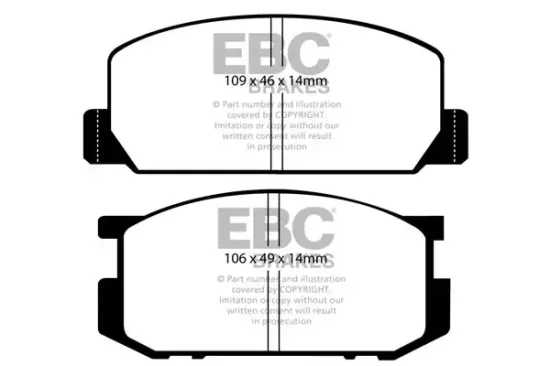 Bremsbelagsatz, Scheibenbremse Vorderachse EBC Brakes DP402 Bild Bremsbelagsatz, Scheibenbremse Vorderachse EBC Brakes DP402