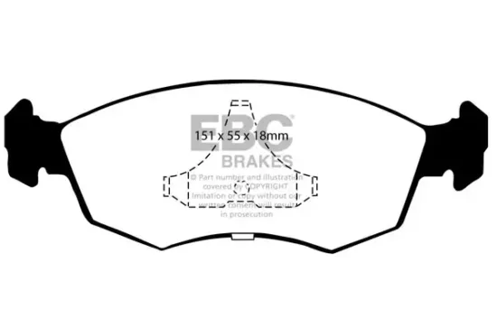 Bremsbelagsatz, Scheibenbremse Vorderachse EBC Brakes DP605/2 Bild Bremsbelagsatz, Scheibenbremse Vorderachse EBC Brakes DP605/2