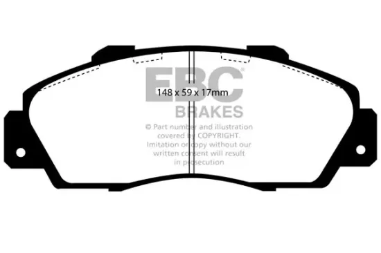 Bremsbelagsatz, Scheibenbremse Vorderachse EBC Brakes DP6872 Bild Bremsbelagsatz, Scheibenbremse Vorderachse EBC Brakes DP6872