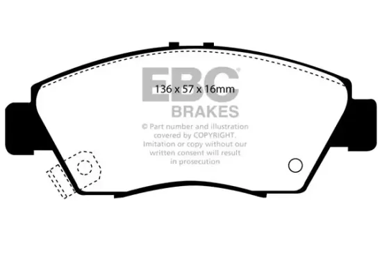 Bremsbelagsatz, Scheibenbremse Vorderachse EBC Brakes DP2891 Bild Bremsbelagsatz, Scheibenbremse Vorderachse EBC Brakes DP2891