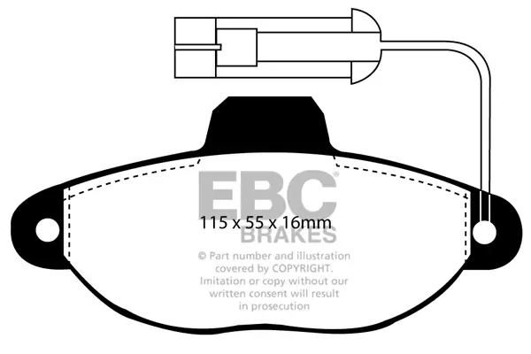 Bremsbelagsatz, Scheibenbremse Vorderachse EBC Brakes DP2945