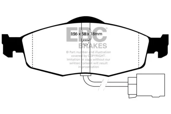 Bremsbelagsatz, Scheibenbremse Vorderachse EBC Brakes DP955 Bild Bremsbelagsatz, Scheibenbremse Vorderachse EBC Brakes DP955
