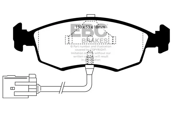 Bremsbelagsatz, Scheibenbremse Vorderachse EBC Brakes DP961