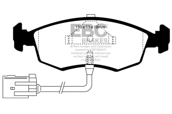 Bremsbelagsatz, Scheibenbremse Vorderachse EBC Brakes DP961 Bild Bremsbelagsatz, Scheibenbremse Vorderachse EBC Brakes DP961