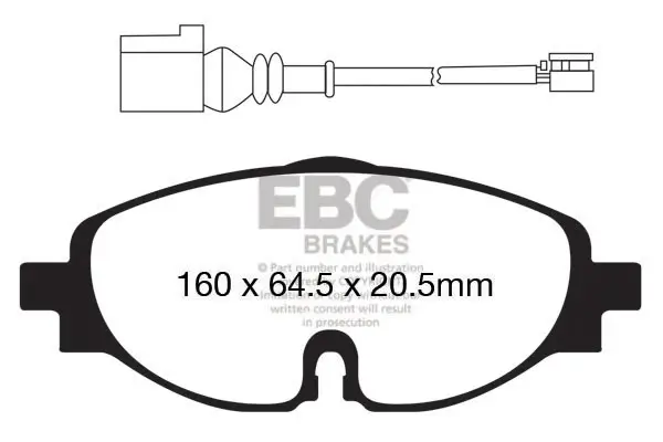 Bremsbelagsatz, Scheibenbremse Vorderachse EBC Brakes DP42150R