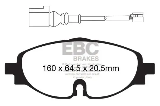 Bremsbelagsatz, Scheibenbremse Vorderachse EBC Brakes DP42150R Bild Bremsbelagsatz, Scheibenbremse Vorderachse EBC Brakes DP42150R