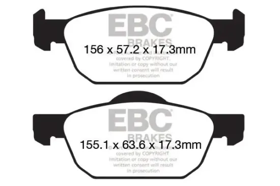 Bremsbelagsatz, Scheibenbremse Vorderachse EBC Brakes DP22154 Bild Bremsbelagsatz, Scheibenbremse Vorderachse EBC Brakes DP22154