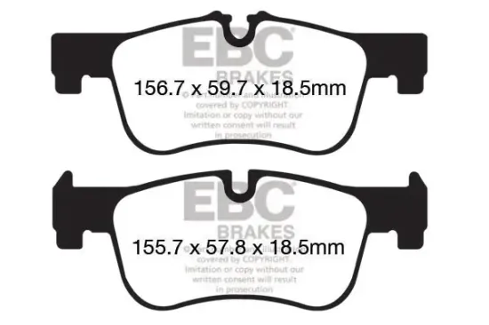 Bremsbelagsatz, Scheibenbremse Vorderachse EBC Brakes DP22155 Bild Bremsbelagsatz, Scheibenbremse Vorderachse EBC Brakes DP22155