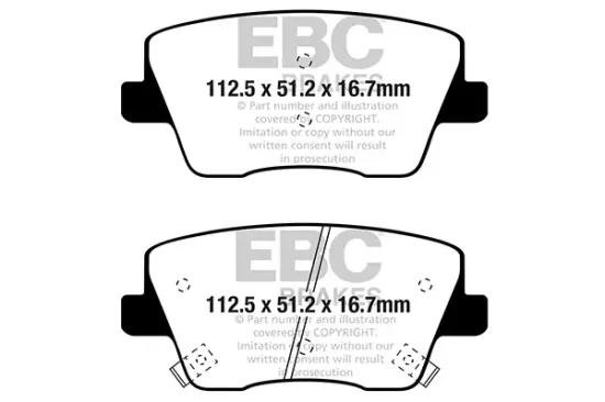 Bremsbelagsatz, Scheibenbremse Hinterachse EBC Brakes DPX2344 Bild Bremsbelagsatz, Scheibenbremse Hinterachse EBC Brakes DPX2344
