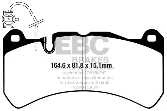 Bremsbelagsatz, Scheibenbremse Vorderachse EBC Brakes DP42355R Bild Bremsbelagsatz, Scheibenbremse Vorderachse EBC Brakes DP42355R