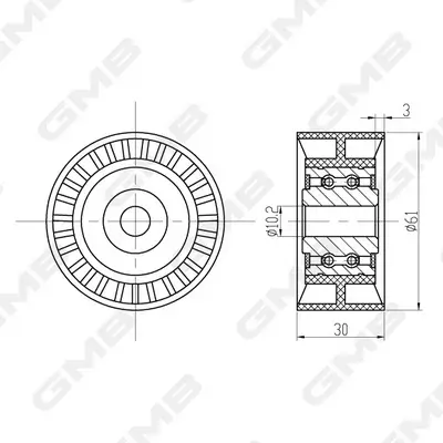 Umlenk-/Führungsrolle, Zahnriemen GMB GTC1320 Bild Umlenk-/Führungsrolle, Zahnriemen GMB GTC1320