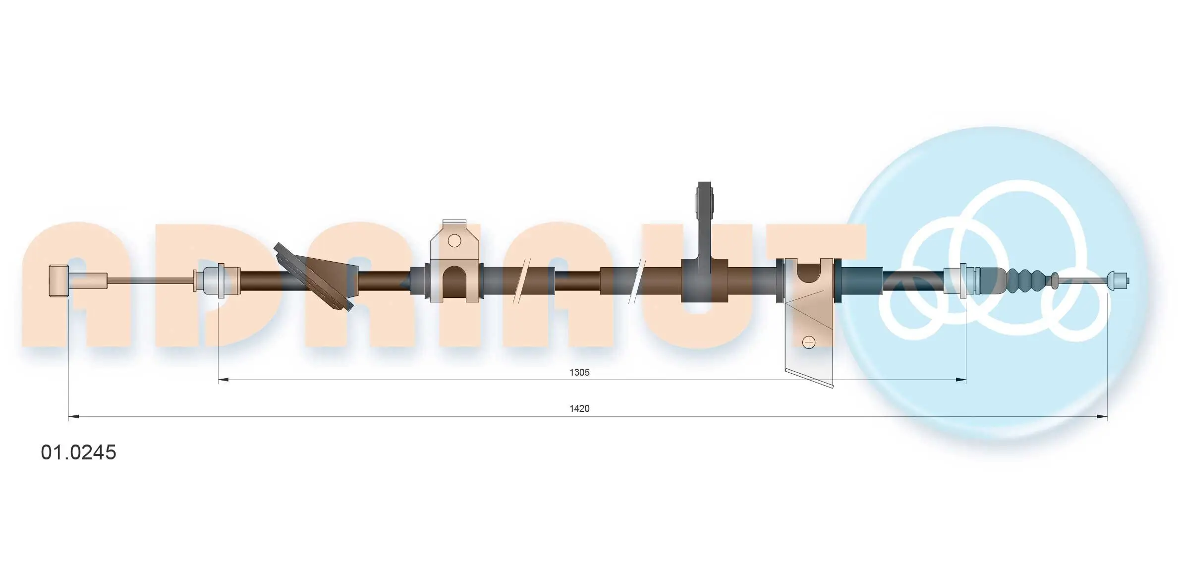 Seilzug, Feststellbremse hinten rechts ADRIAUTO 01.0245