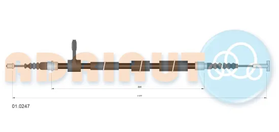 Seilzug, Feststellbremse hinten rechts ADRIAUTO 01.0247 Bild Seilzug, Feststellbremse hinten rechts ADRIAUTO 01.0247