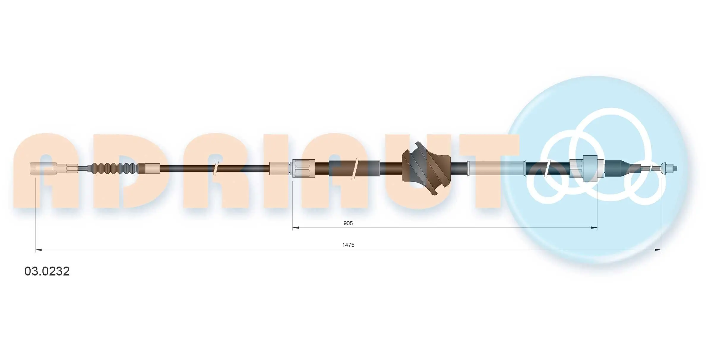 Seilzug, Feststellbremse hinten links hinten rechts ADRIAUTO 03.0232