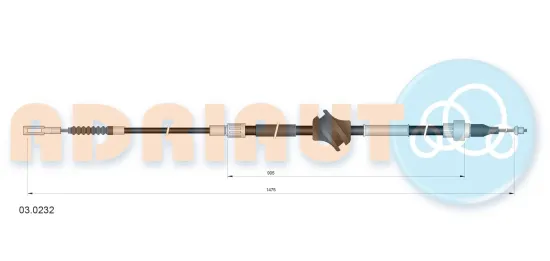 Seilzug, Feststellbremse hinten links hinten rechts ADRIAUTO 03.0232 Bild Seilzug, Feststellbremse hinten links hinten rechts ADRIAUTO 03.0232