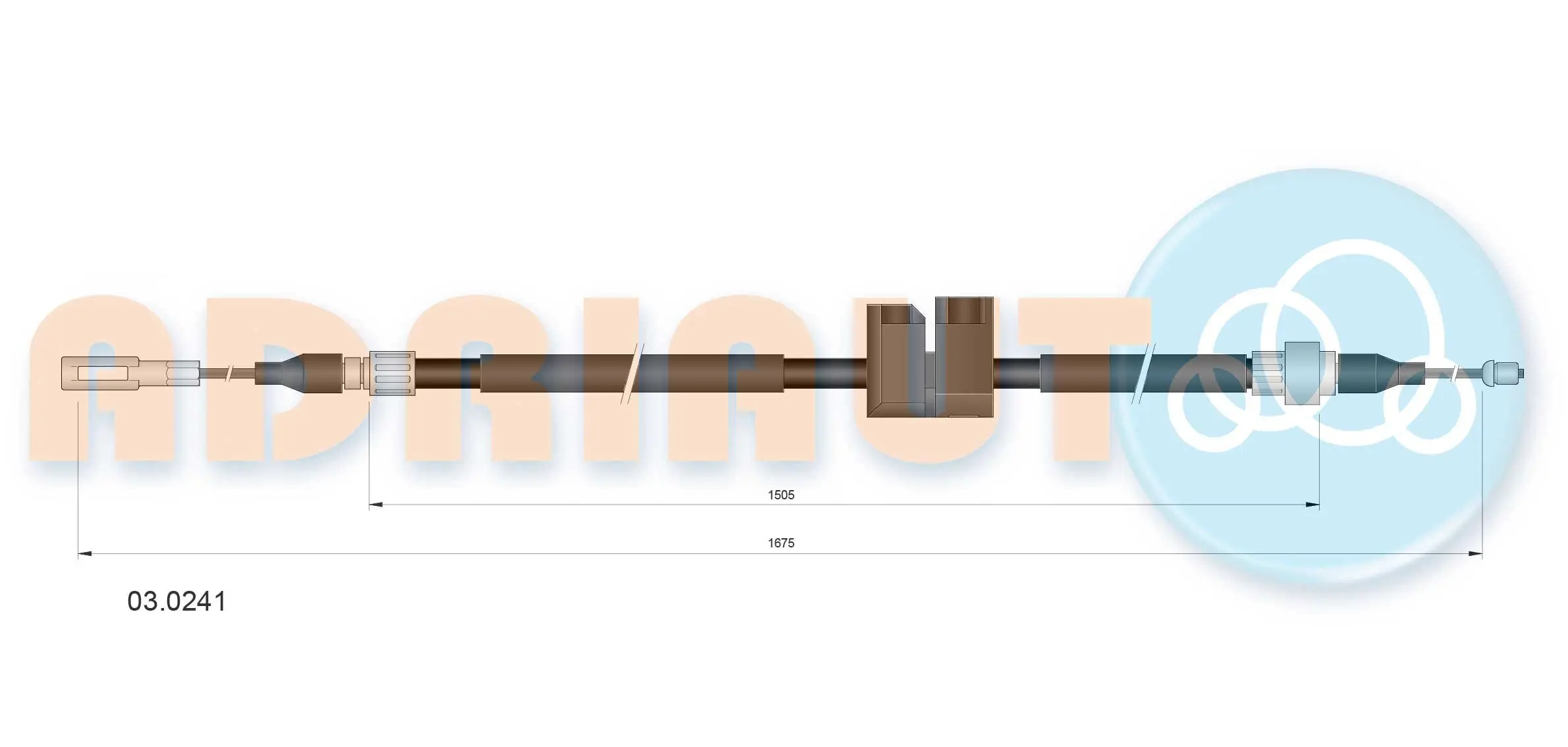 Seilzug, Feststellbremse hinten rechts ADRIAUTO 03.0241