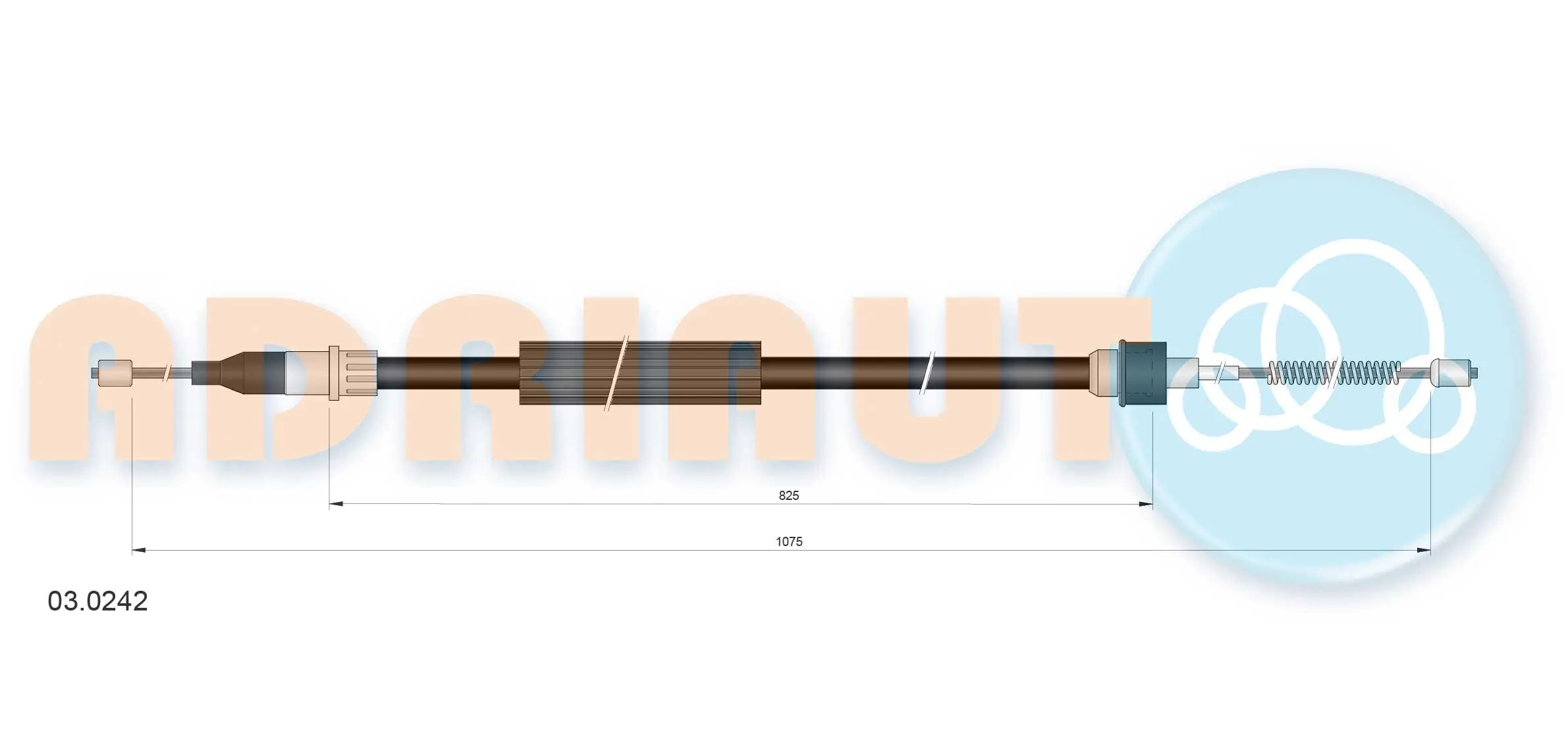 Seilzug, Feststellbremse hinten links hinten rechts ADRIAUTO 03.0242