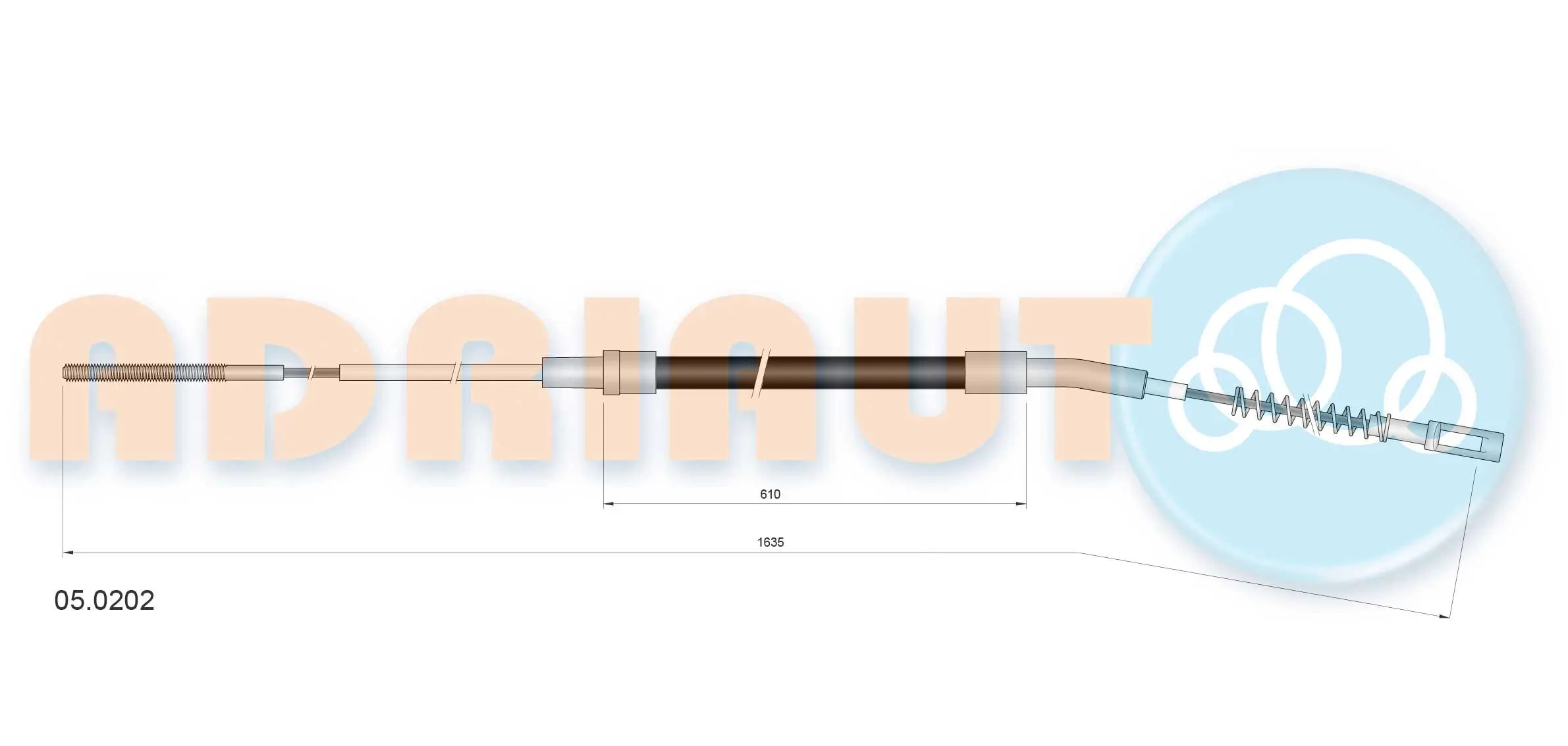 Seilzug, Feststellbremse hinten links hinten rechts ADRIAUTO 05.0202
