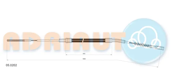 Seilzug, Feststellbremse hinten links hinten rechts ADRIAUTO 05.0202 Bild Seilzug, Feststellbremse hinten links hinten rechts ADRIAUTO 05.0202