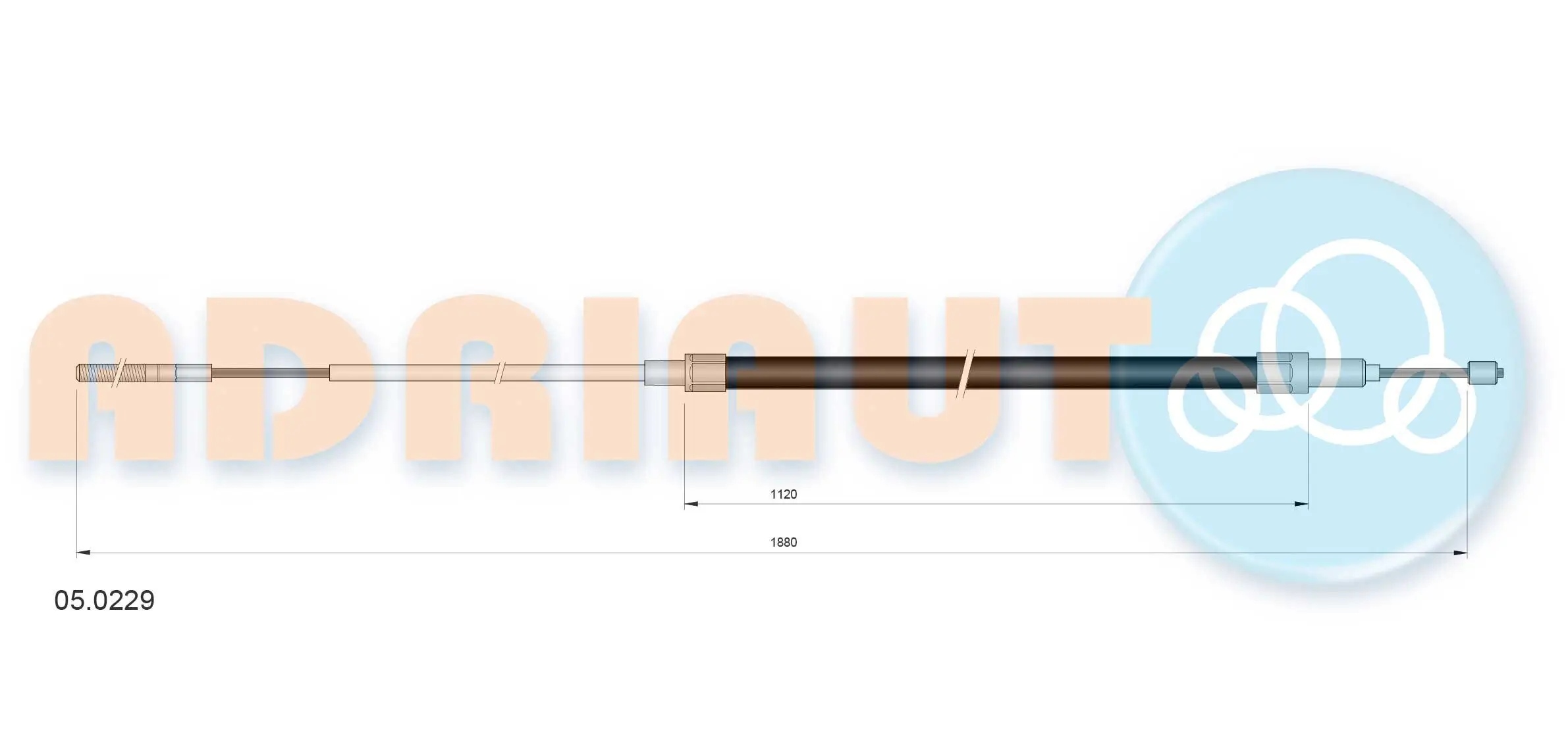 Seilzug, Feststellbremse hinten rechts ADRIAUTO 05.0229