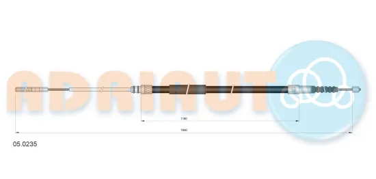 Seilzug, Feststellbremse hinten links hinten rechts ADRIAUTO 05.0235 Bild Seilzug, Feststellbremse hinten links hinten rechts ADRIAUTO 05.0235