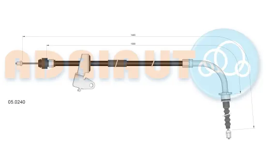 Seilzug, Feststellbremse hinten rechts ADRIAUTO 05.0240 Bild Seilzug, Feststellbremse hinten rechts ADRIAUTO 05.0240