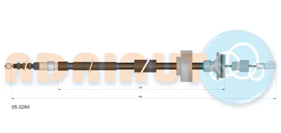 Seilzug, Feststellbremse hinten rechts ADRIAUTO 05.0264 Bild Seilzug, Feststellbremse hinten rechts ADRIAUTO 05.0264
