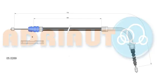 Seilzug, Feststellbremse hinten rechts ADRIAUTO 05.0269 Bild Seilzug, Feststellbremse hinten rechts ADRIAUTO 05.0269