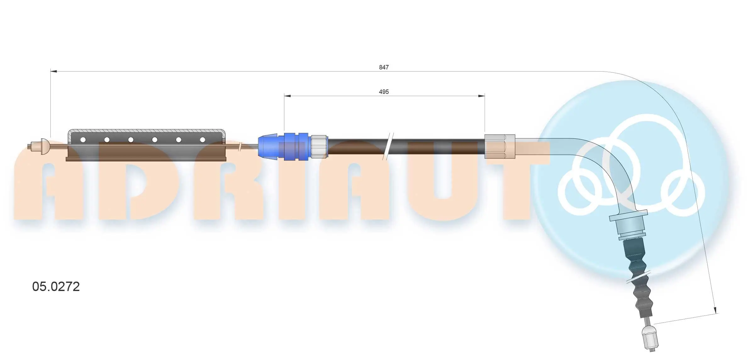 Seilzug, Feststellbremse hinten links ADRIAUTO 05.0272