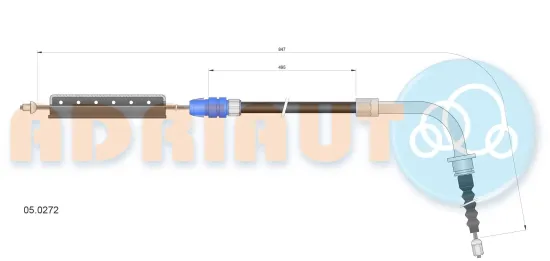 Seilzug, Feststellbremse hinten links ADRIAUTO 05.0272 Bild Seilzug, Feststellbremse hinten links ADRIAUTO 05.0272