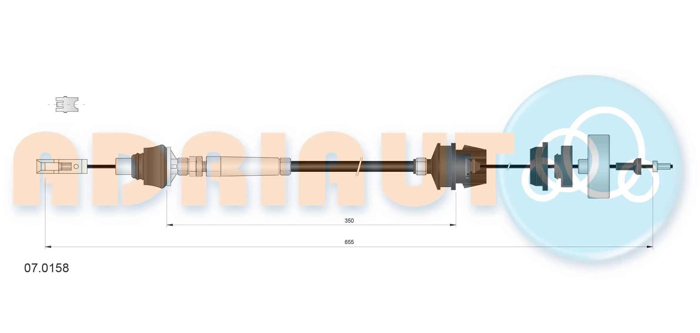 Seilzug, Kupplungsbetätigung ADRIAUTO 07.0158