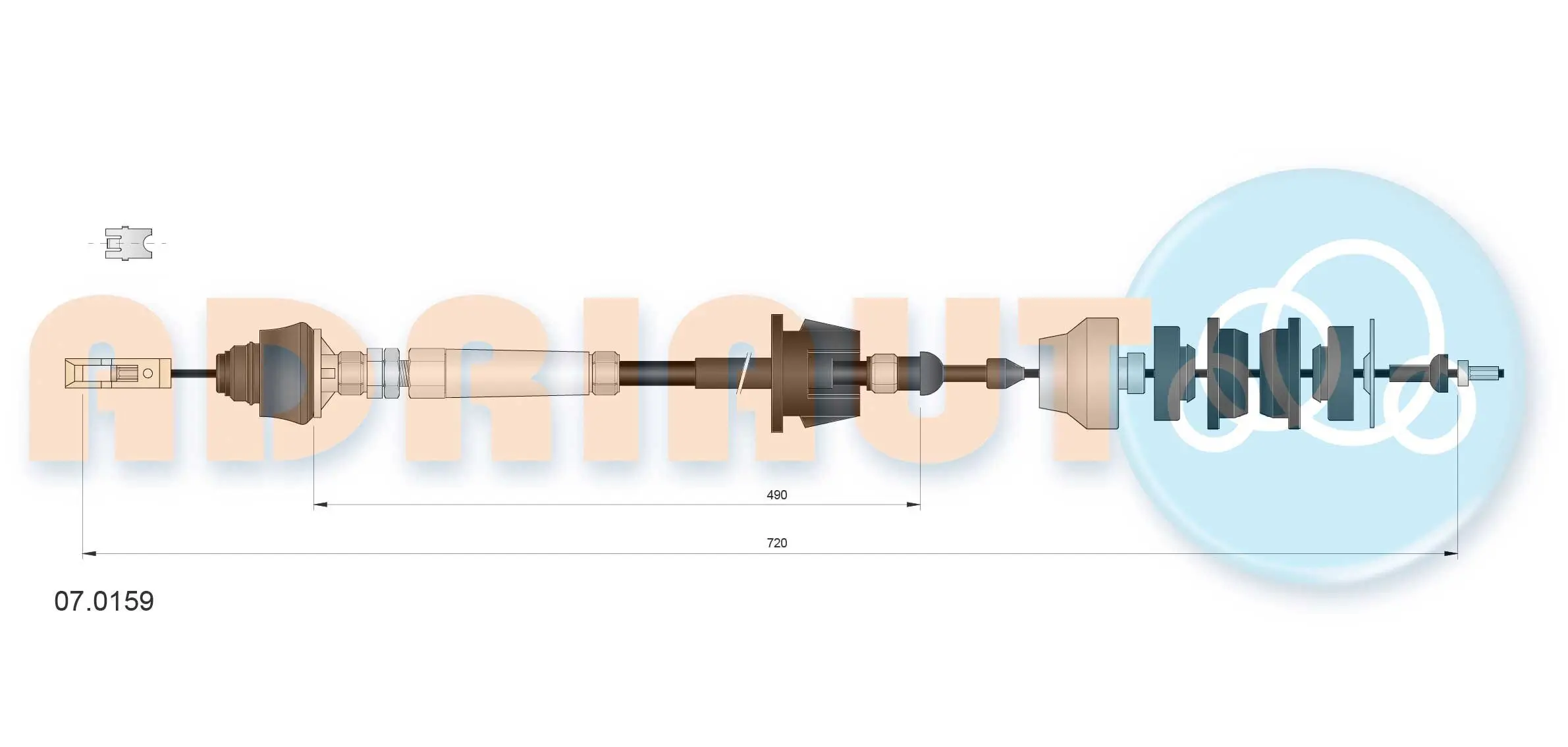 Seilzug, Kupplungsbetätigung ADRIAUTO 07.0159