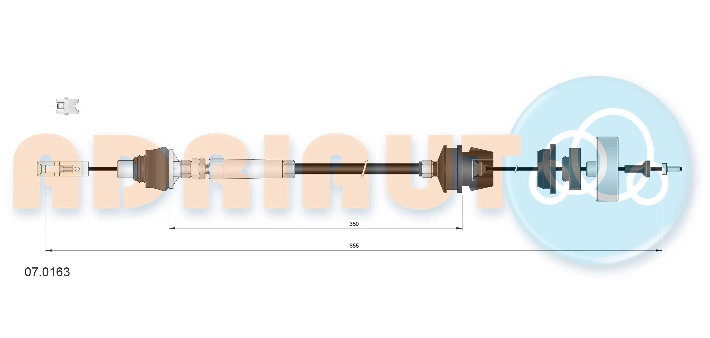 Seilzug, Kupplungsbetätigung ADRIAUTO 07.0163