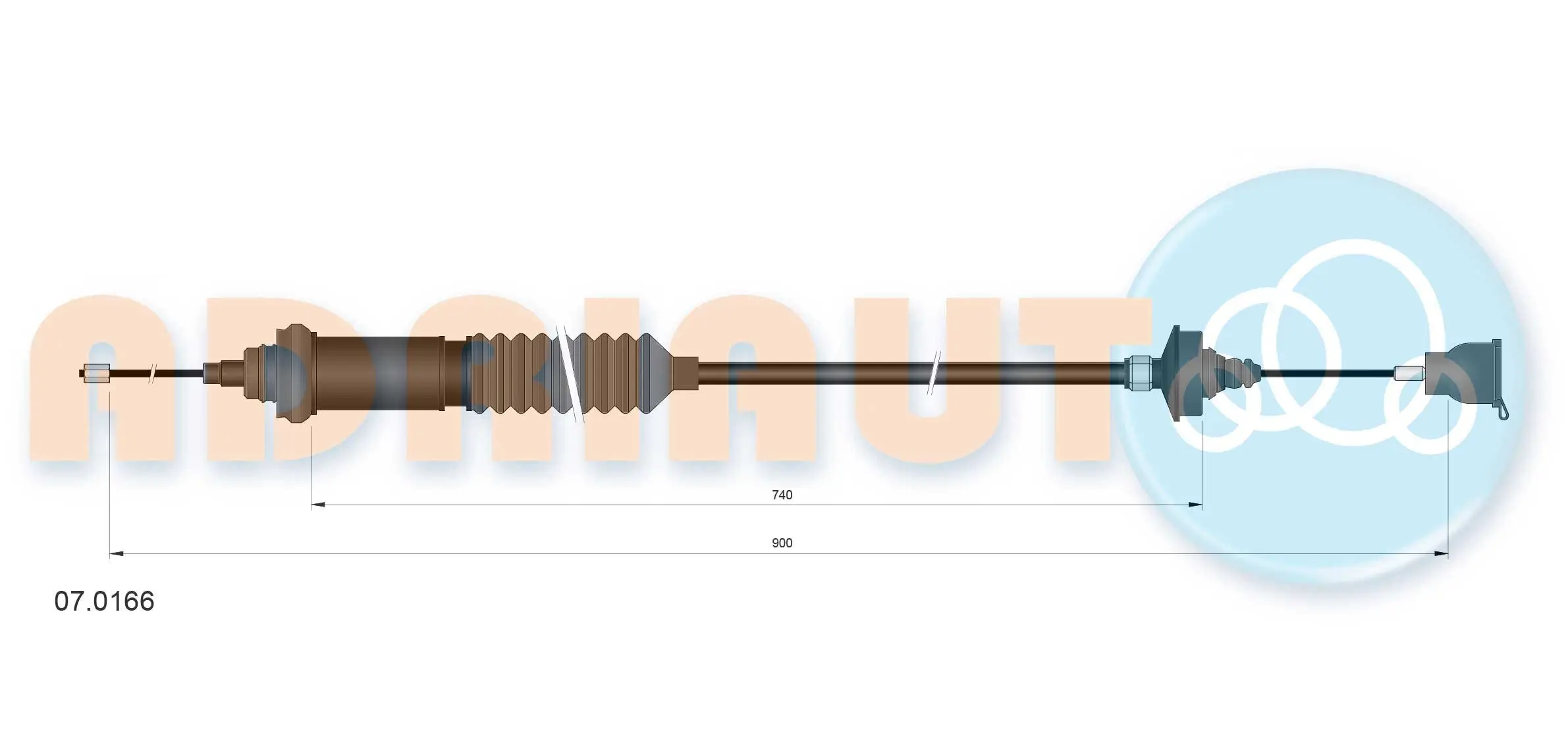 Seilzug, Kupplungsbetätigung ADRIAUTO 07.0166