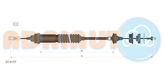 Seilzug, Kupplungsbetätigung ADRIAUTO 07.0177 Bild Seilzug, Kupplungsbetätigung ADRIAUTO 07.0177