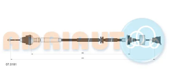 Seilzug, Kupplungsbetätigung ADRIAUTO 07.0181 Bild Seilzug, Kupplungsbetätigung ADRIAUTO 07.0181