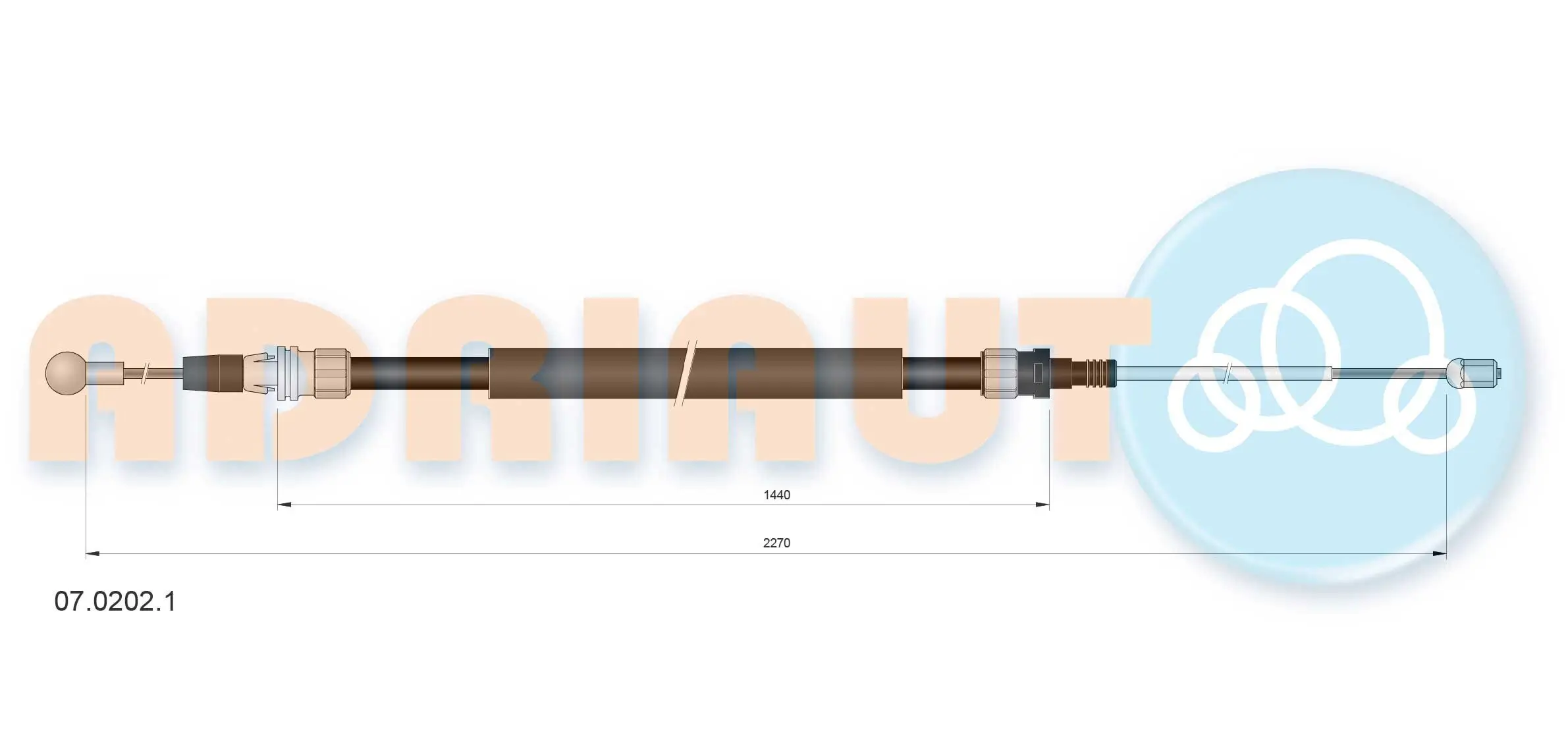 Seilzug, Feststellbremse hinten links hinten rechts ADRIAUTO 07.0202.1